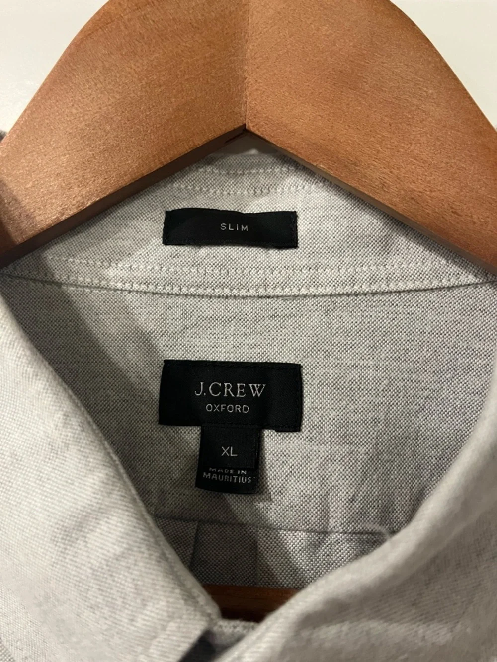 J. Crew Men's Light Gray Button-Down Oxford Shirt